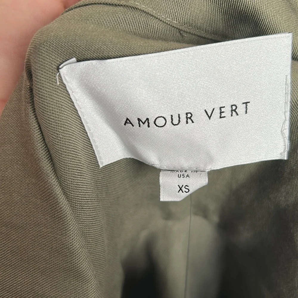 Amour Vert Military-Inspired Olive Utility Jacket
